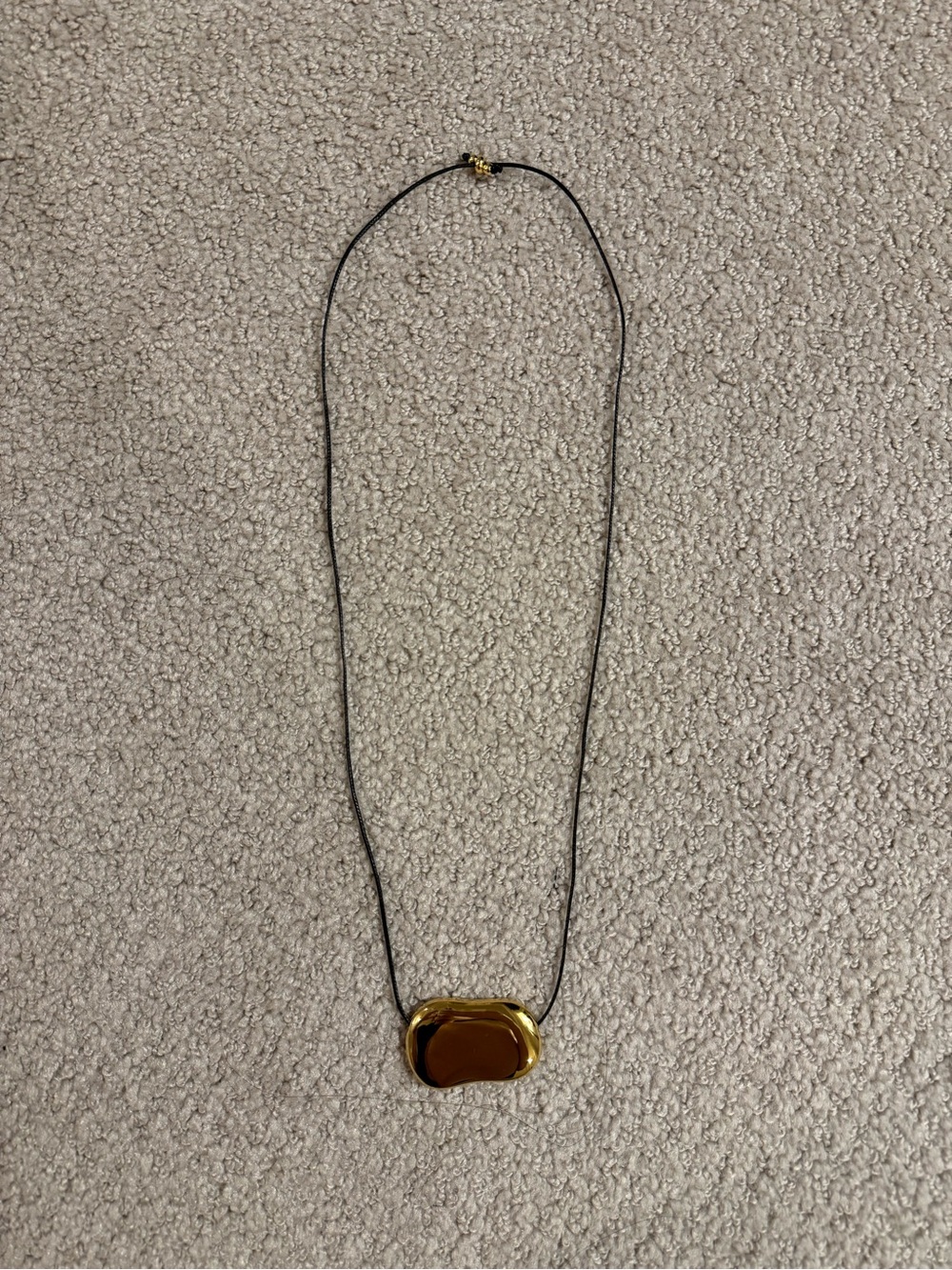 Gold-Tone Pendant Necklace on Black Cord - Women's Jewelry